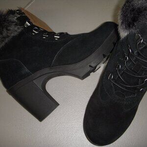 BearPaw Marlowe Heeled Loce-Up Boots w NeverWet Women's 8M Black